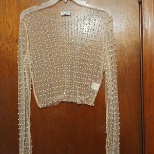 Beaded sheer top